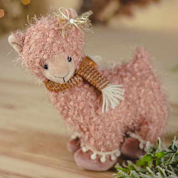 Enfeite De Natal Lhama Rosa 25cm | Natal Formosinha